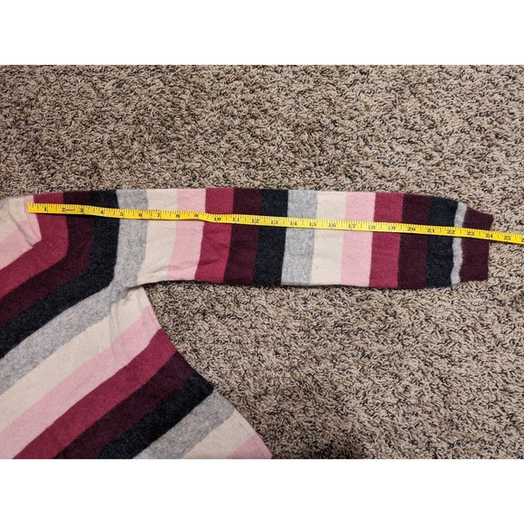 Mainbocher Pure Cashmere Pullover Sweater purple pink white womens size XL - Picture 6 of 7